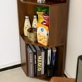 Ximn MidCentury Modern Industrial Corner Bookcase for Small Spaces