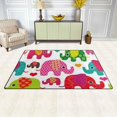thumbnail image 3 of Coolnut Lightweight Soft Area Rugs 60 x 39 inch (5'x 3'3"), Retro Elephants Floor Mat for Kids Playing Room Hardwood Floor Living Room Nursery Rugs, 3 of 6