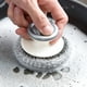 thumbnail image 3 of Fregador de lana de acero inoxidable con mango, cepillo de limpieza para fregar platos de servicio pesado para ollas, sartenes, parrillas, fregadero, 3 of 5