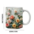 thumbnail image 3 of Coffee Mugs Flowers Butterfly Pattern Coffee Cups Ceramic Cups with Handle Tea Cup Holiday Water Cup Drinking Cup for Valentine's Day Decorations, 3 of 5