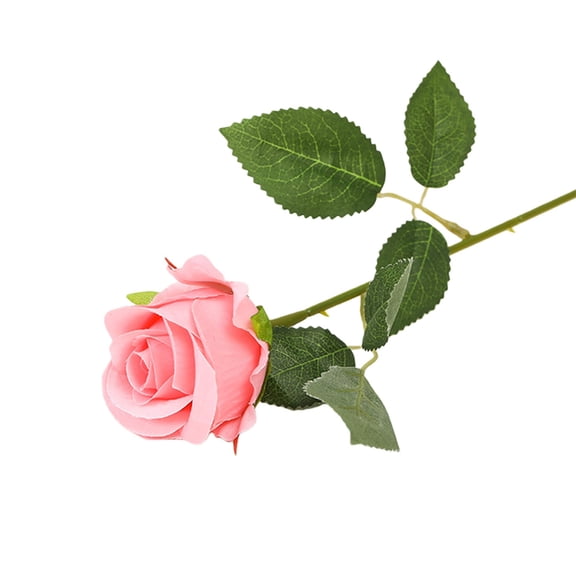 Artificial Flowers Rose, 1 Pc Single Rose Real Touch Fake Silk Flower Head with Long Stem for Women Wedding Mother Valentine Gift Home Decor Anniversary, 21.07 Inch, Deep Pink