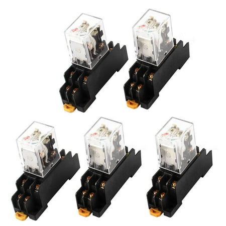 Unique Bargains HH52PL 24V Coil DPDT 8Pin 35mm DIN Rail Electromagnetic Power Relay 5 Pcs price history on PriceWatchPro