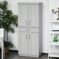 thumbnail image 2 of HOMCOM Kitchen Pantry with Doors and Drawer, Adjustable Shelves Gray, 2 of 8