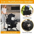thumbnail image 2 of Dkeli 4 Wheels Dog Stroller Folding Pet Stroller Cat Stroller for Medium Dogs with Detachable Carrier, Black, 2 of 8