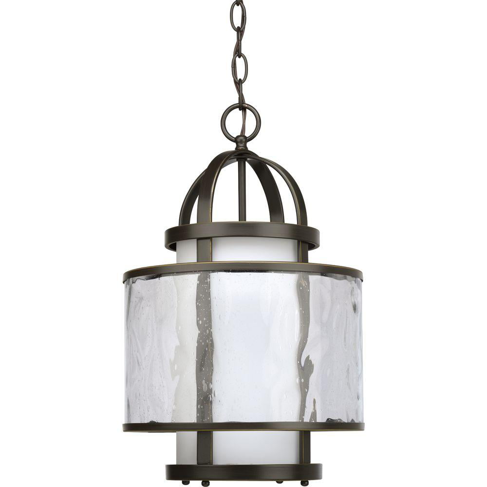 Home Decorators Collection Carousel 3-Light Burnished Gold Pendant Frosted Glass