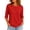 Red-90816GG, variant on Hearthz Raglan Ladies 3/4 Length Sleeve Tops Solid Color Basic Women's Crew Neck T Shirts Athletic Workout Plain Teacher Shirts for Women