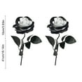 thumbnail image 3 of RBCKVXZ Black and White Roses Artificial Rose Gothic Flowers with Stems, Faux Silk Flowers Bridal Gothic Wedding Bouquet, for Home, Office, Hotel Halloween Decorations (2 Pack), 3 of 6