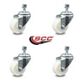 thumbnail image 2 of 3 Inch Nylon Wheel Swivel 10mm Threaded Stem Caster Set Service Caster Brand, 2 of 2