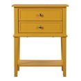 thumbnail image 3 of Pemberly Row Contemporary Solid Wood 2 Drawer Nightstand in Yellow, 3 of 7