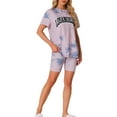 thumbnail image 2 of INSPIRE CHIC Women Tie Dye Lounge Set Outfits Biker Shorts Sets Loungewear XS Dark Pink, 2 of 6