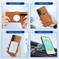 thumbnail image 3 of TECH CIRCLE 3-in-1 Phone Case for Galaxy S25 6.2" (2025), Magnetic Flip Wallet Case with Detachable Magnetic Back Cover and PU Leather Card Holder, Compatible with MagSafe Accessory, Brown, 3 of 7
