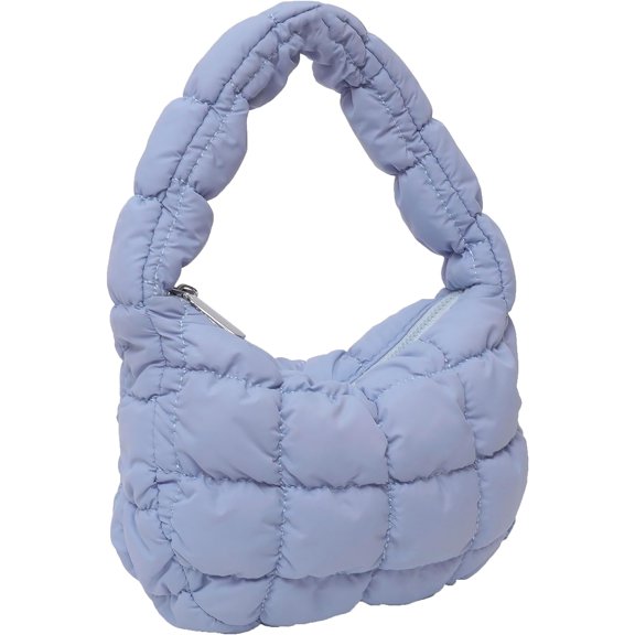 Kukuzhu Small Quilted Tote Bag for Women, Soft Puffer Tote Bag Lightweight Designer Pleated Hobo Bags Handbag Puff Bags