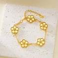 thumbnail image 6 of Olilia 18K Gold-Plated Four Leaf Clover Bracelet for Women,Adjustable lucky Bracelet Set Jewelry Gift-Hypoallergenic Charm for Birthdays, Wellness & Daily Wear - Gold, 6 of 9