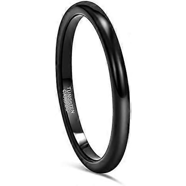 2mm 4mm 6mm Tungsten Wedding Bands Ring for Women Men Rose Gold/Silver/Gold/Black Polished Slim Engagement Promise Rings Comfort Fit Size 4-13