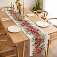 thumbnail image 3 of Christmas Poinsettia Table Runner 70 Inches Long Farmhouse Dress Scarves, Xmas Birds Berries Eucalyptus Botanical Dining Tablerunner for Coffee Table/Kitchen Island/Party Décor, 13" x 70", 3 of 8