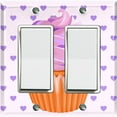 thumbnail image 1 of Metal Light Switch Plate Cover Pastel Purple Cupcake Heart Wallpaper CAK035, 1 of 13
