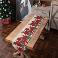 thumbnail image 1 of Camino de mesa navideño, vela de flores navideñasCamino de mesa para decorar mesa de comedor y mesa de centro, decoración navideña para interiores y exteriores, embalaje familiar de 9x55 pulgadas JM, 1 of 4