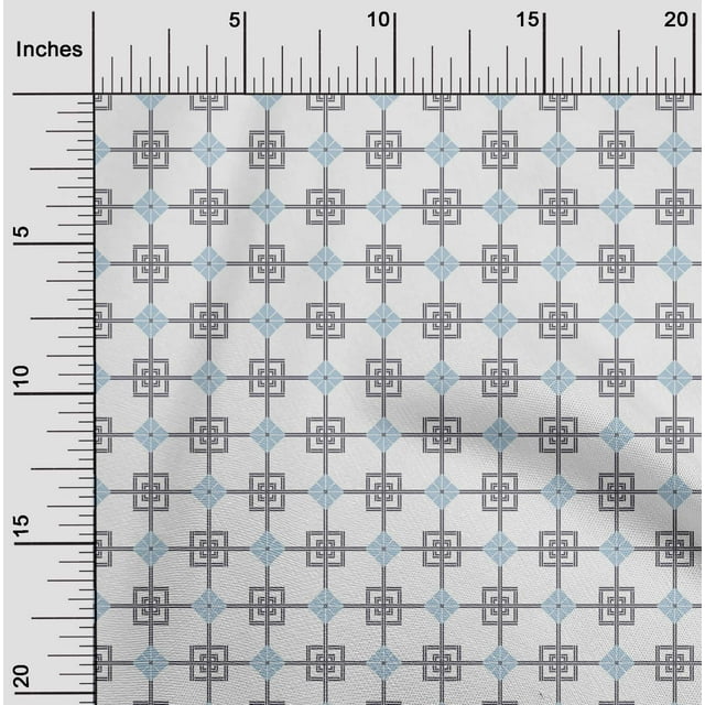 oneOone Cotton Poplin Fabric Square & Triangle Geometric Print Sewing Fabric BTY 56 Inch Wide