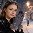thumbnail image 7 of Wipya Thermal Fleece Lined Gloves Winter for Women Windproof Touchscreen with Elastic Cuff Daily Wear and Outdoor Activities Grey, 7 of 7