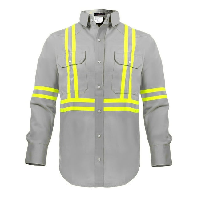 Flame Resistant High Visibility Hi Vis FR Shirt - 100% C - 7 oz