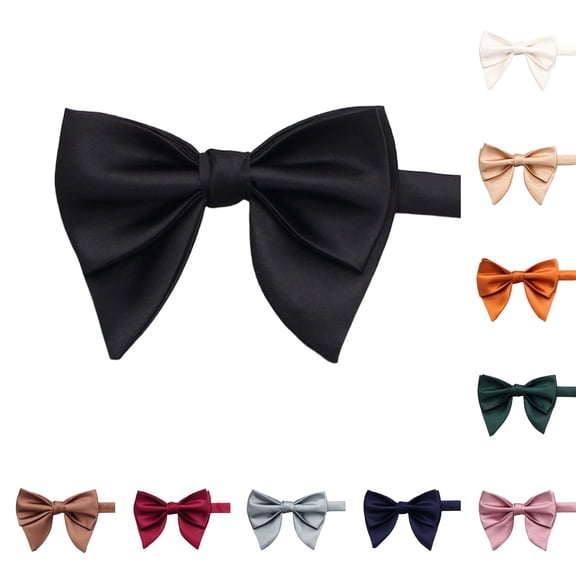Caixia Oversized Bow Tie for Men Pre tied Satin Adjustable for Evening Party Cocktail and Celebration Occasions