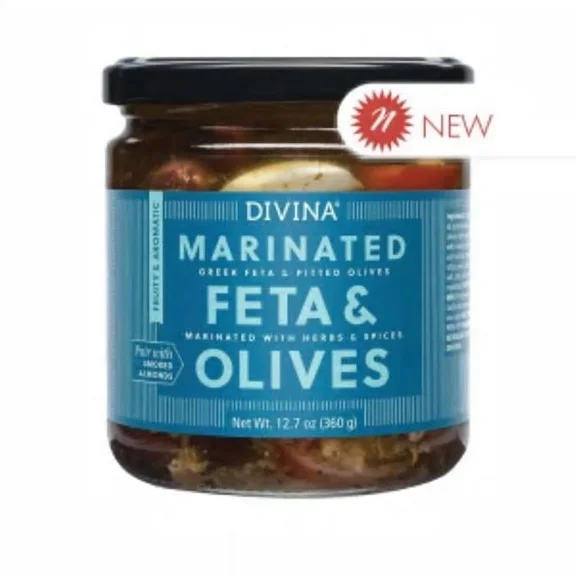 Divina Olives Feta Marinated, 12.7 Oz Jars (Pack of 6)