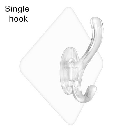 

Transparent Adhesive Seamless Wall Hooks Strong Non Marking Sticking Hook Waterproof Oil-proof No Punching Hooks New