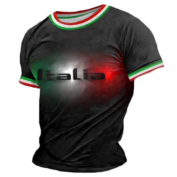 CONZONE Mens T-Shirts Short Sleeve T Shirts for Men Crew Neck Italy Day Graphic Casual Summer Tee Tops