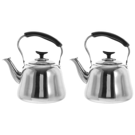 

BESTONZON 2pcs Whistling Stovetop Tea Kettle Stainless Steel Kettle Coffee Pot Kitchen Water Boiler Whistling Kettle