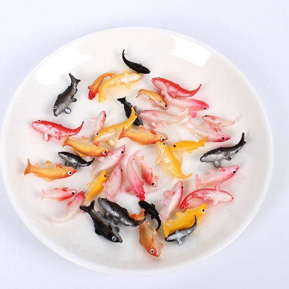 ibasenice 12Pcs Realistic Artificial Fancy Carp Fish Figure Plastic Aquarium Decorative Floating Fish