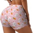 thumbnail image 2 of Fotbe Rabbit And Carrot Seamless Shorts, Womens Workout Shorts High Waist Stretch Booty Short for Gym/Yoga/Running/Biking-Medium, 2 of 9