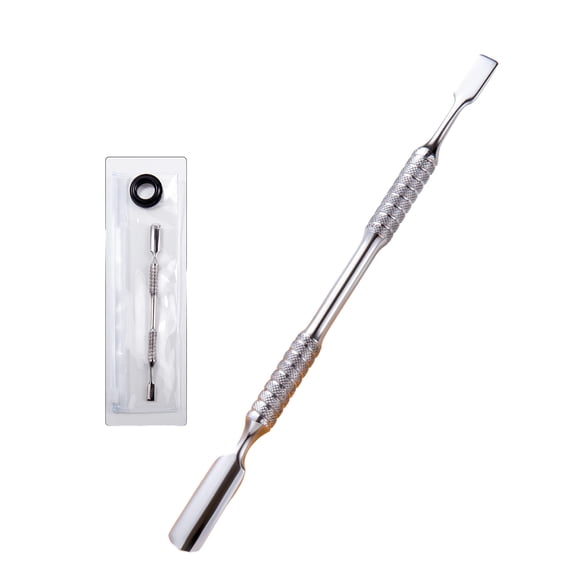 Stainless Steel Cuticle Pusher Double Ended Pusher Metal Spatula Cleaner Cuticle Remover for Manicures Pedicures