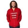 thumbnail image 3 of My Strength My Father My Glory Jesus Zip Up Hoodie Men's Women's Brisco Brands S, 3 of 6