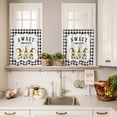 thumbnail image 3 of Bee Dwarf Curtain Valances Set Sweet Gnomes Black White Plaid Farm Flower Kitchen Curtains 36&nbsp;inch Length Rod Pocket Valance and Tiers 3 Piece Set Small Bedroom Bathroom Laundry Decor, 3 of 9