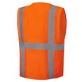 thumbnail image 2 of 3C Products ANSI/ISEA 107-2015 Class 2 Safety Orange Cool Mesh Safety Vest w/ Zipper Closure and 4 Outside Pockets / Solid Front & Mesh Back- SV2200-L, 2 of 8