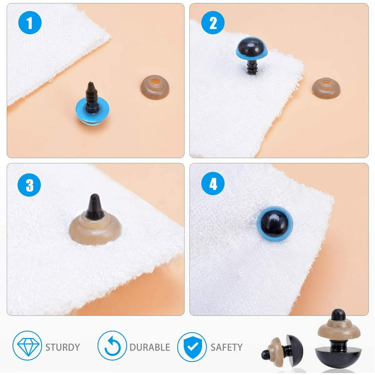 Plastic Safety Eyes and Noses with Washers 720pcs, Craft Doll Eyes and Teddy Bear Nose for Amigurumi, Crafts, Crochet Toy and Stuffed Animals