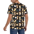 thumbnail image 2 of Lsque Cute Dogs Corgi Pattern Mens Polo Golf Shirts Funny Graphics Shorts Sleeve Button Shirts Baseball T-shirt-Large, 2 of 7