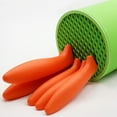 thumbnail image 4 of Cateissary Soporte de almacenamiento de bloques de cuchillos de resina PP, seguro, estable y elegante, soporte para cuchillos de cocina Organizadores de utensilios de cocina naranja, 4 of 6