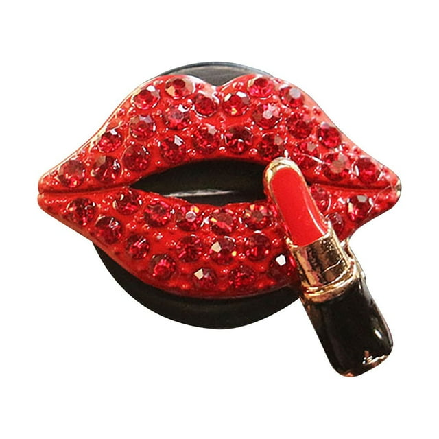 TechWave Car Decoration Car Interior Decoration Rhinestone Lipstick Car Air Clip With Fragrance Pads (Red) Furnace Air Pads Bath And Body Car Air New Car Vehicle Air Bulk Auto Sticks Car Air Car Air