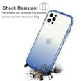 thumbnail image 3 of iPhone 12 Pro Case, Takfox Anti-Scratch Shockproof 2-in-1 Hybrid Impact Gradient Transparent Back TPU Cover w/ [2 Pack] Tempered Glass Screen Protector Bumper Clear Phone Cases for iPhone 12, Blue, 3 of 8
