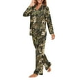 thumbnail image 5 of DISNIMO Camouflage Hunting Printed Women's 2 Piece Pajama Set Comfy Button Down Sleepwear Long Sleeve Top Wide Leg Pants Loose Fit Loungewear with Pockets, S, 5 of 7