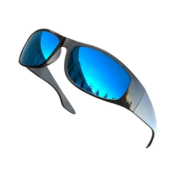 Molinillo de gafas de sol grinderPUNCH Polarizadas Retro Deportivas con Montura Azul