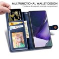 thumbnail image 5 of Wallet Case for Samsung S22 Ultra Magnetic Clasp Folio Kickstand Premium Leather Case with Hand Strap, [RFID Blocking] Credit Card Slots Shockproof TPU Inner Cover for Samsung Galaxy S22 Ultra, Blue, 5 of 9