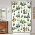 thumbnail image 2 of Shower Curtain for Camper, Happy Camper Stall Shower Curtain, Travel Trailer Camping RV Shower Curtains, Waterproof Fabric Small Size Narrow Shower Curtain with Hooks, 47X64IN, 2 of 6