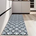 thumbnail image 4 of Blue and White Intricate Pattern Kitchen Rug Mat,Kitchen Runner Rugs Non Skid Washable,Decorative Kitchen Floor Mats for Kitchen,Sink,Laundry,17"X47", 4 of 5