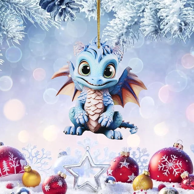 Adornos para árbol de Navidad, adornos colgantes para árbol de Navidad, dinosaurio, lindo gato navideño, colgante decorativo para árbol de Navidad, casa de campo, decoración para exteriores e interior