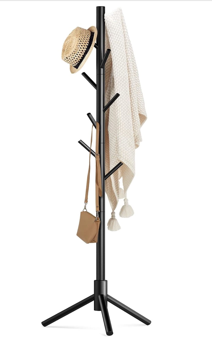 Wooden Coat Rack Stand for Home Office 3 Height Options 8 Hooks Freestanding Walmart