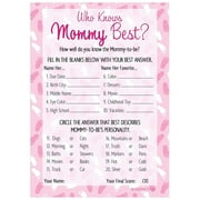 It's a Girl - Who Knows Mommy Best Baby Shower Game - 20 Cards - Pink Footprints - Distinctivs