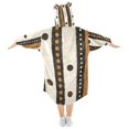 thumbnail image 2 of FORMRS Wearable Blanket Hoodie with Sleeves for Kids Cozy Flannel Sweatshirt, Beige Abstract Dots, 2 of 7