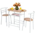 thumbnail image 1 of Giantex Ensemble de Salle à Manger Compact 3 Pcs, Table à Manger et 2 Chaises avec Cadre en Métal et Rangement Étagère, Ensemble Table et Chaises pour 2, 1 of 6
